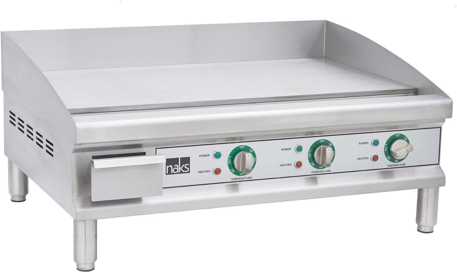 Electric Countertop Griddle with Side and Back Splash Guards, 30-Inch