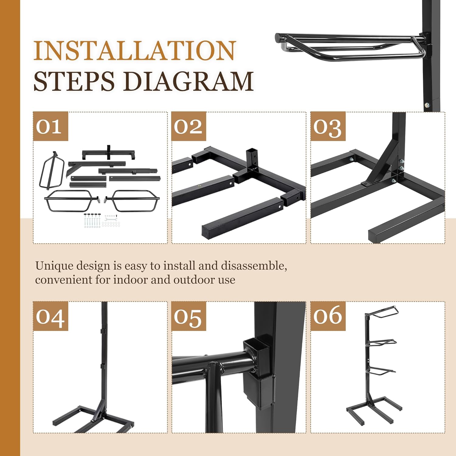 3 Tier Saddle Rack Heavy-Duty Saddle Stand for English and Western Style Quick Assembly & Disassembly Saddle Pad Rack Portable Horse Tack Storage Steel Powder Coated Black - Image 5