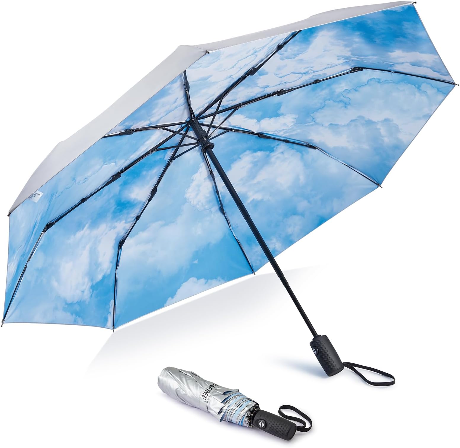 UPF 50+ UV Protection Large Travel Umbrella 42/46 Inch Auto Open Close Windproof Sun Blocking Umbrella