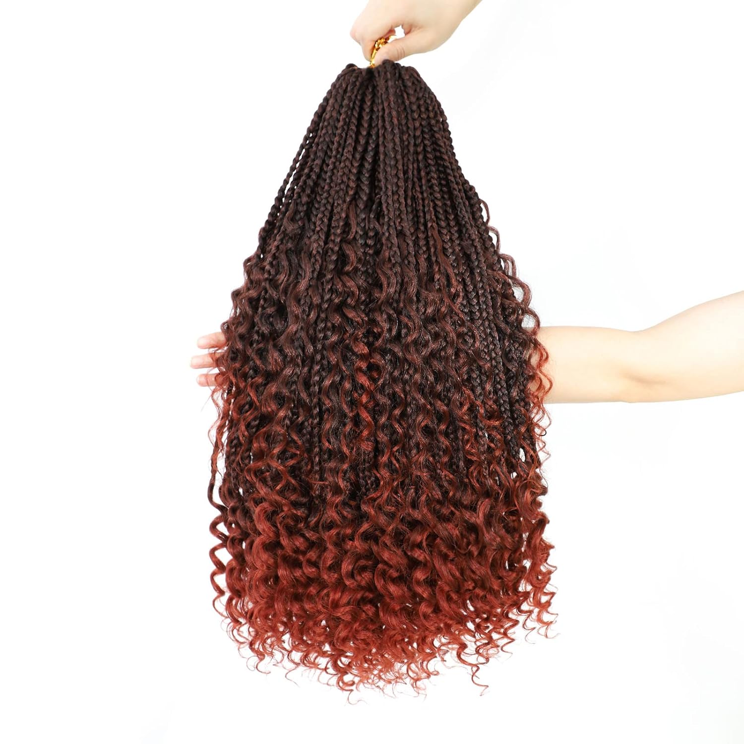 Goddess Crochet Box Braids Curly Ends 144 Strands 22 Inch Bohomian Crochet Hair Synthetic Crochet Braids Hair Extensions(22Inch T350)