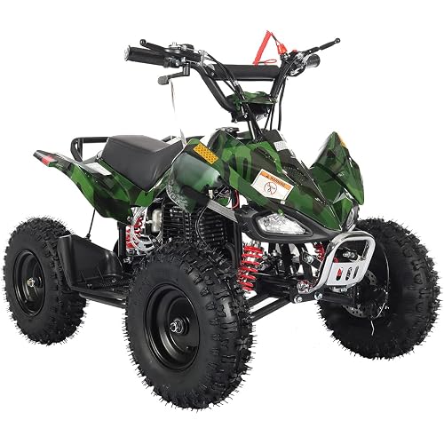X-PRO 40cc Kids Gas ATV – 4‑Stroke Gas Powered 4 Wheeler with Pull Start & Safety Controls, Off‑Road Fun, Comfortable Seat & Durable Tires (Green Camo)