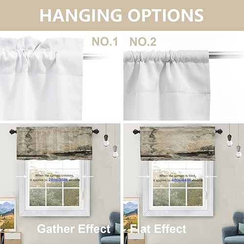 Miniatura 533 de Cenefas de cocina modernas con patrón de cobre marrón dorado para ventanas, cenefas opacas abstractas de marcas de arañazos y cortinas opacas