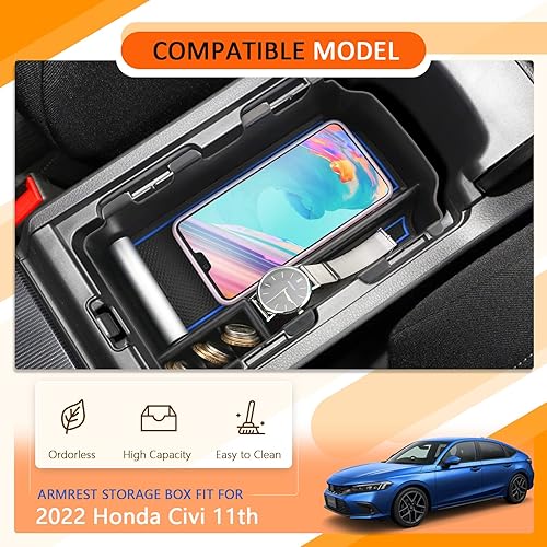 Miniatura 2 de CDEFG Organizador de accesorios de consola central compatible con Honda Civic Sport 2022 2023, EX, EX-L, Touring y Sport Touring 11 generación,
