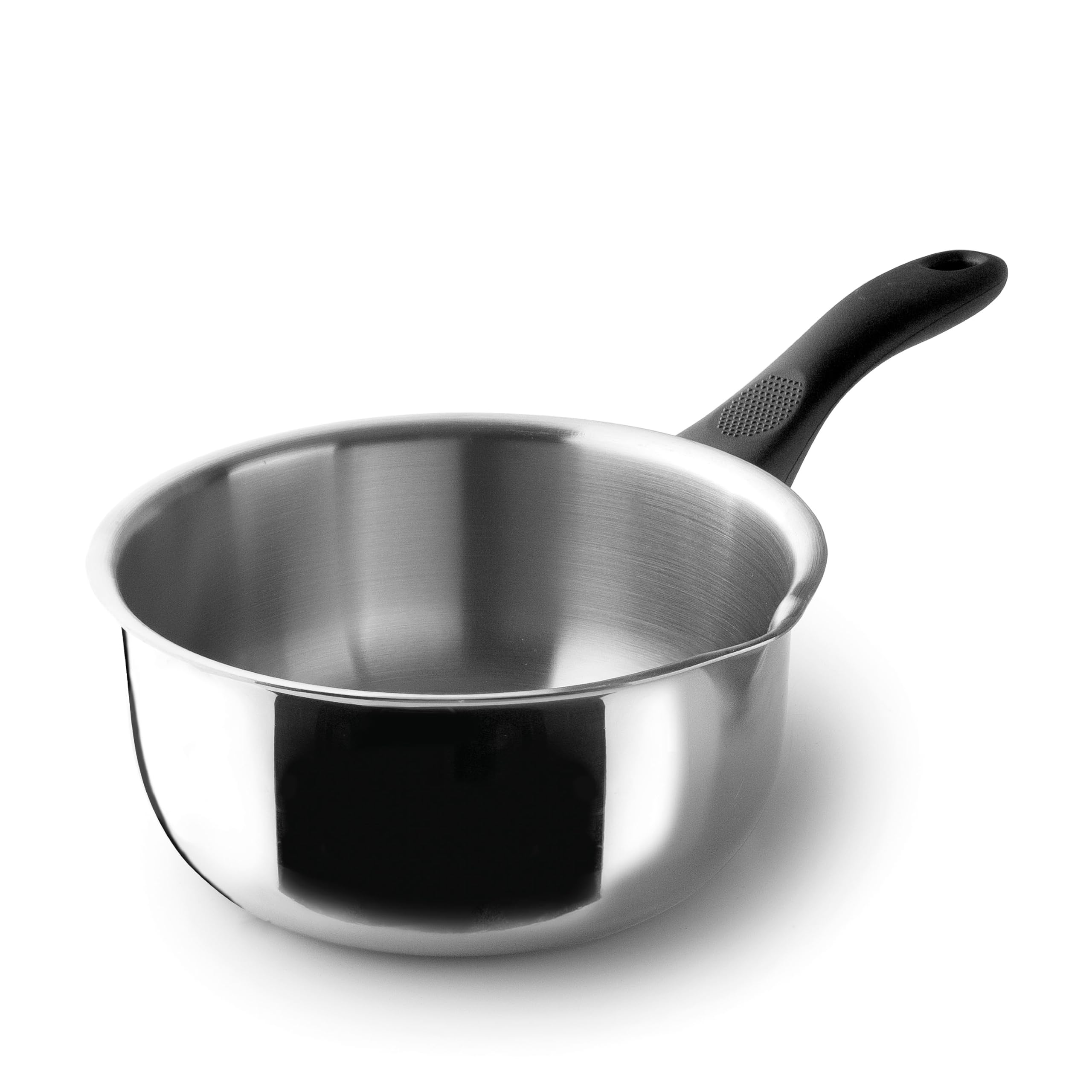 Lacor - 31320 - Cazo Recto Vertidor Garinox, Acero Inoxidable, Pico Vertidor, Mango Ergonómico de Baquelita, 2.5 Litros, Apto para Inducción, No apto para Horno, Apto para Lavavajillas, Ø20cm