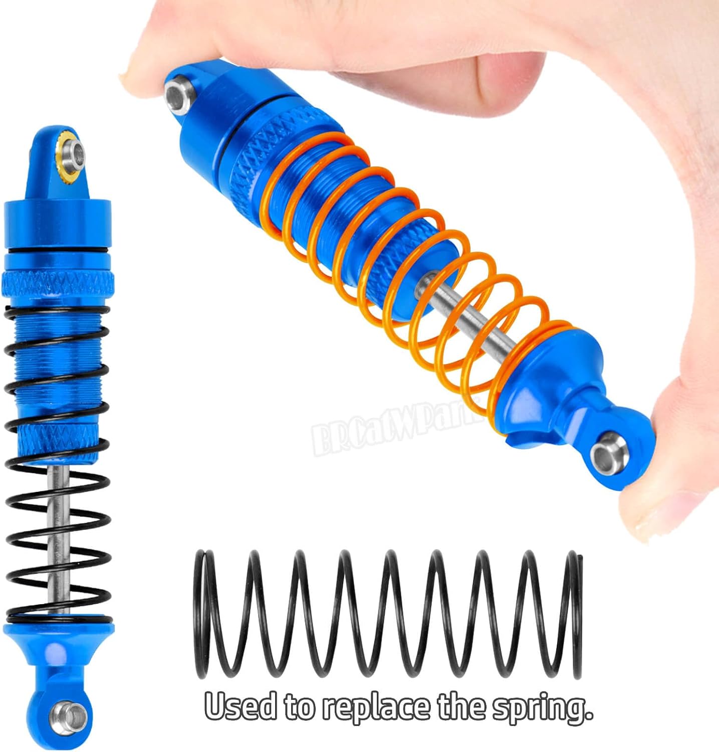 Alloy Front Rear RC Shocks Absorber Upgrades Part for 1/18 LaTrax Teton/LaTrax Desert Prerunner,Aluminum 4PCS RC Absorber Shocks,Navy Blue