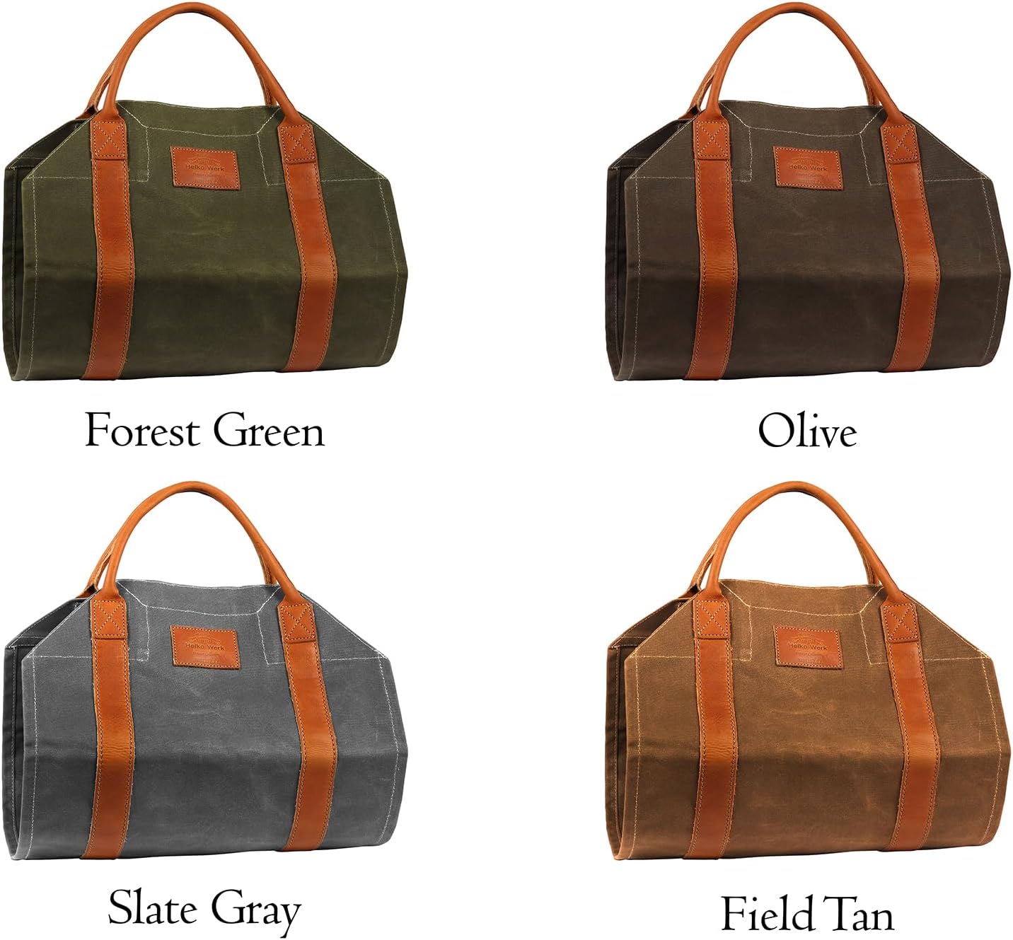 1844 Helko Werk Germany Frontier Collection Canvas Log Carrier - Firewood Holders and bags for Fireplace Logs - Made in USA (Log Carrier Green) #8755G