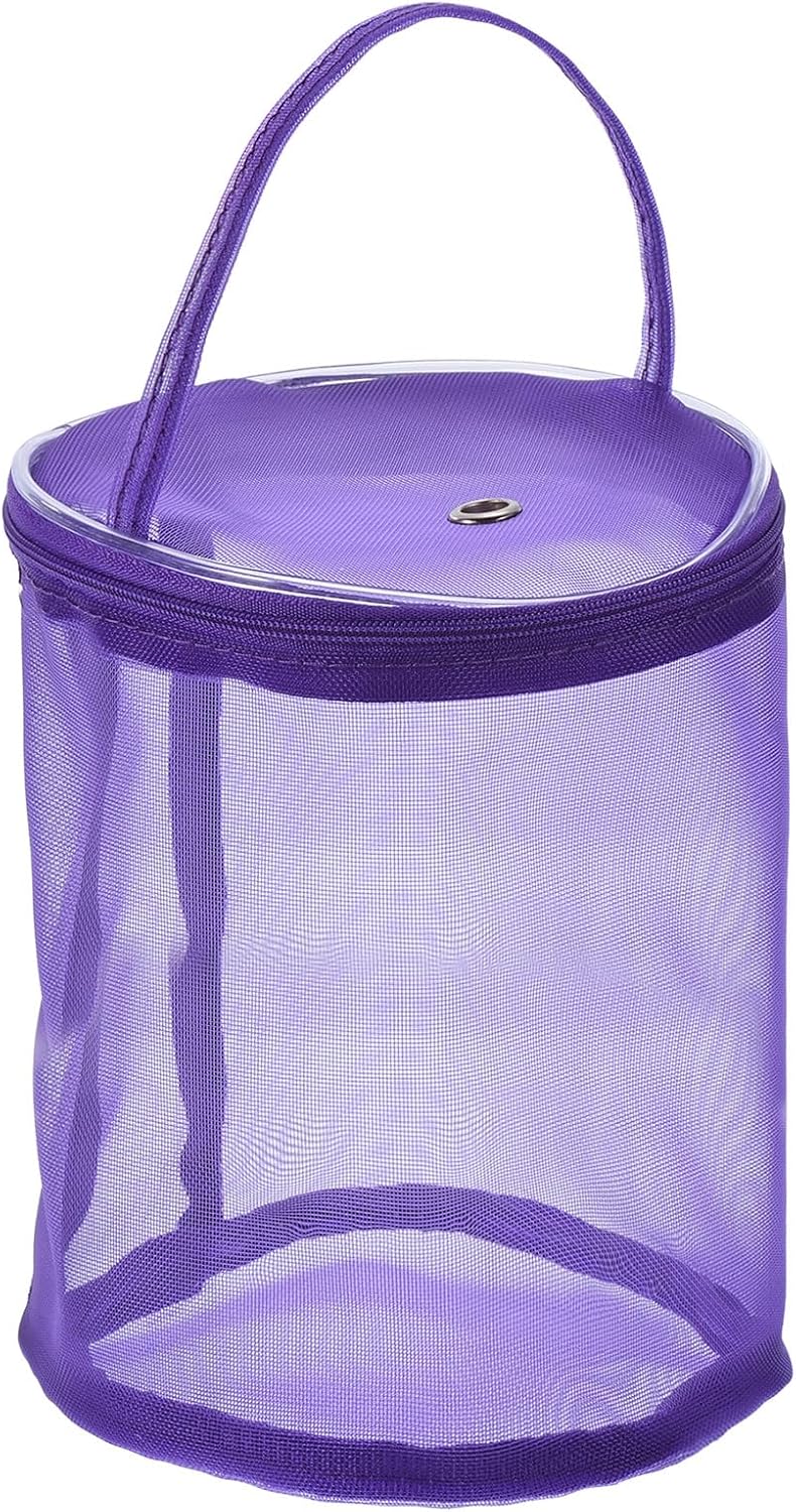 YOKIVE Yarn Storage Bag, Crochet Bag Portable Knitting Bag Organizer with Port and Handle Strap, Great for Crocheting (13cm x 30cm, Purple)