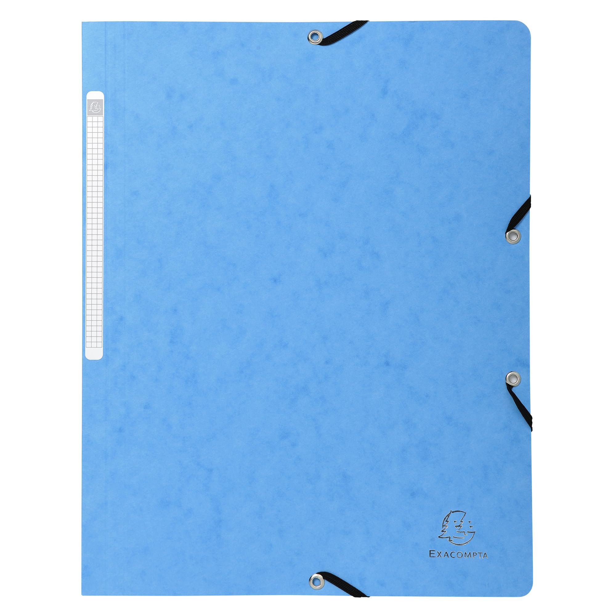 Exacompta - Ref 5569E - Elasticated Folders Without Flaps - 240 x 320mm in Size, Suitable for Holding A4 Documents, 400gsm Mottled Pressboard - Turquoise (Pack of 25) โ image 1