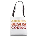 Coding Lover I Love Coding America Jesus Coding Tote Bag