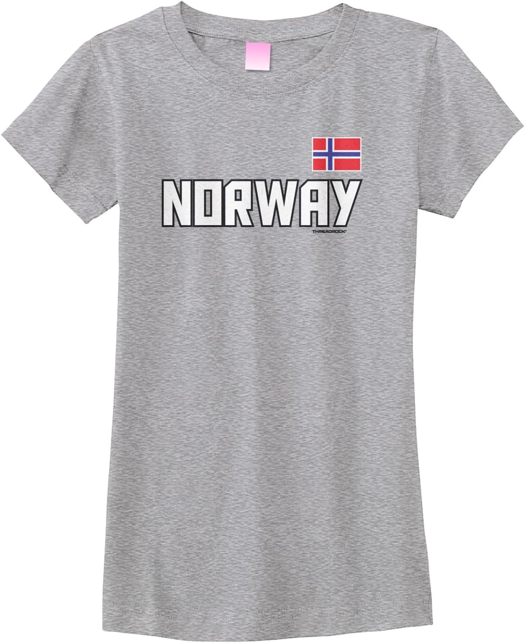 Threadrock Big Girls' Norway National Pride Fitted T-Shirt