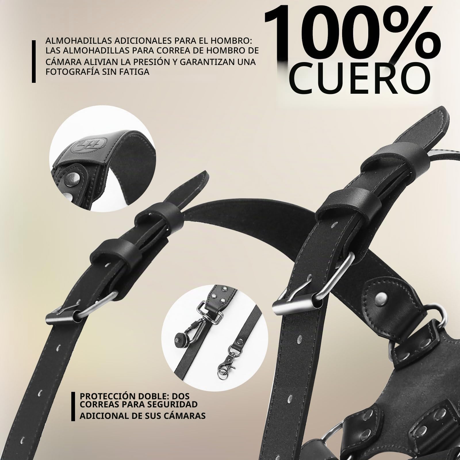 Correa cámara de Fotos,Camara Fotografica Profesional,Negro,S | Camara Fotografica Profesional Correa para Camara Fotografica,Equipo de cámara múLtiple para Correa Dslr/Slr,Pequeño