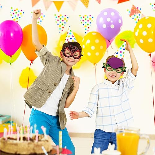 Miniatura 7 de Máscaras de fiesta para niños, 16 paquetes de suministros para niños, regalo de cumpleaños, Halloween, cosplay, fiesta, suministros de máscaras