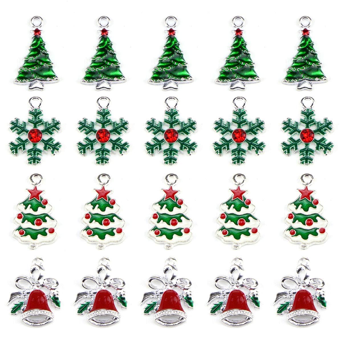 20Pcs Christmas Ornaments, Christmas Tree Ornaments, Craft Charms for Jewelry Making, Personalized Gift Decor, Party Home Decoration