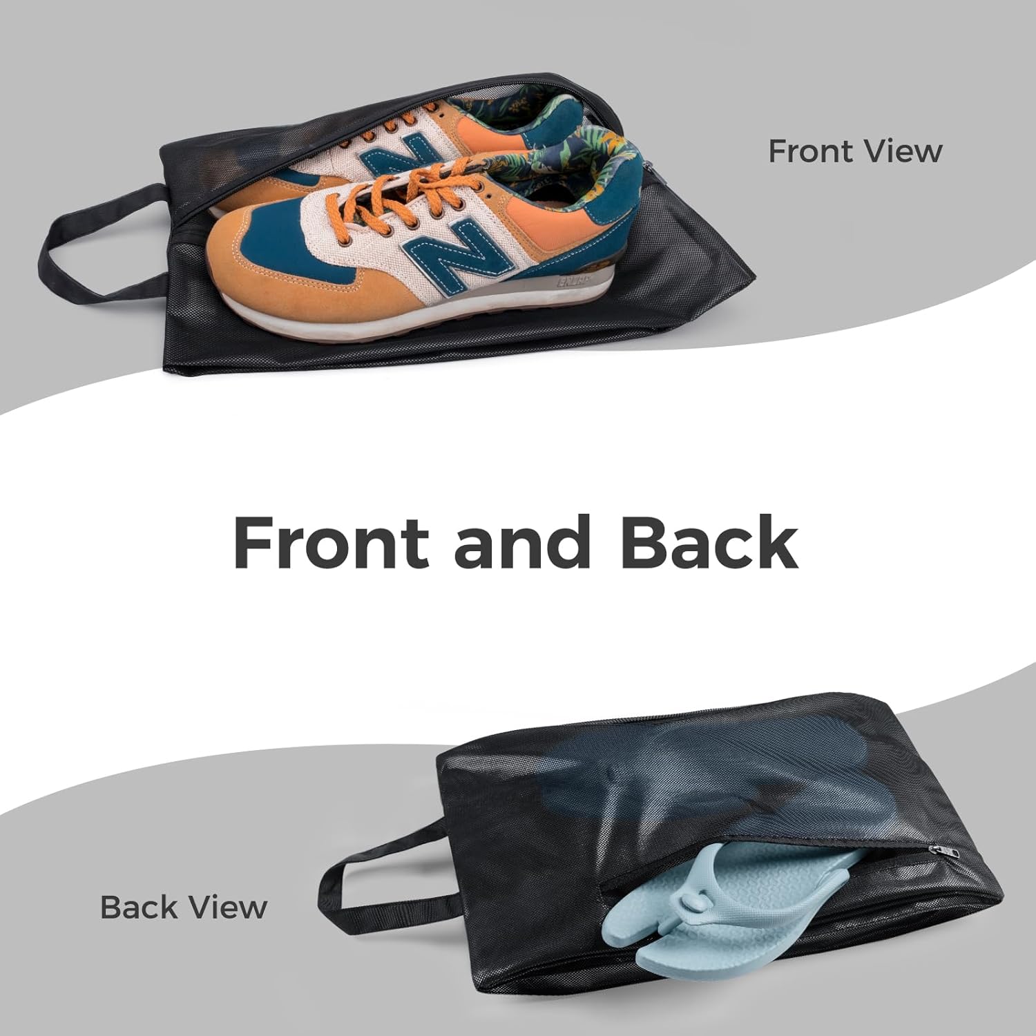 pack all Shoe Bag for Travel, Water-Resistant Shoe Pouch for Gym, Odor-Resistant Soccer Cleats Bag for Sport (Dual Pocket Version) - Image 2