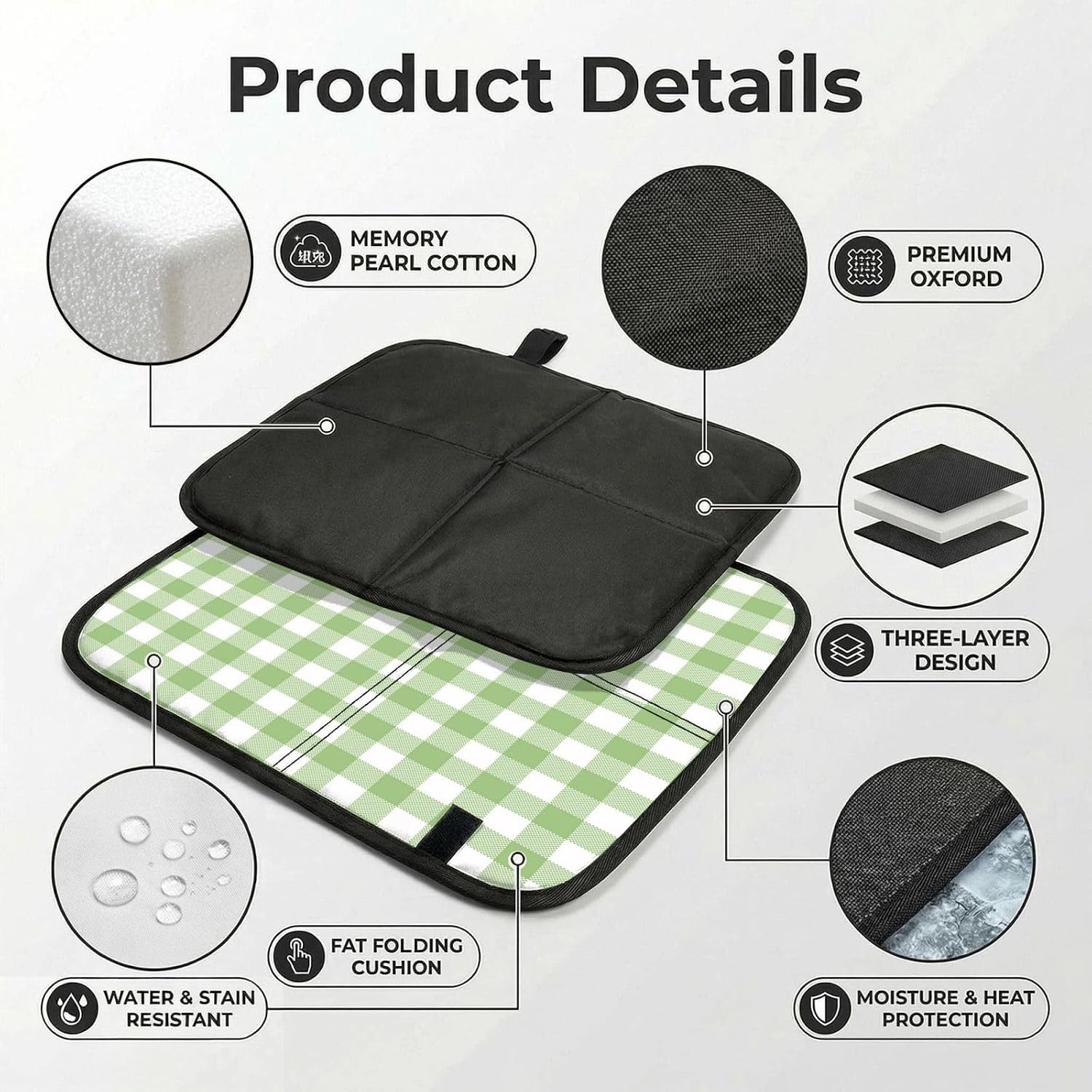 Sitting Pad Foldable Seat Cushion Waterproof Lightweight Camping Seat Mat with Hook for Hiking Stadium Airplane image 4