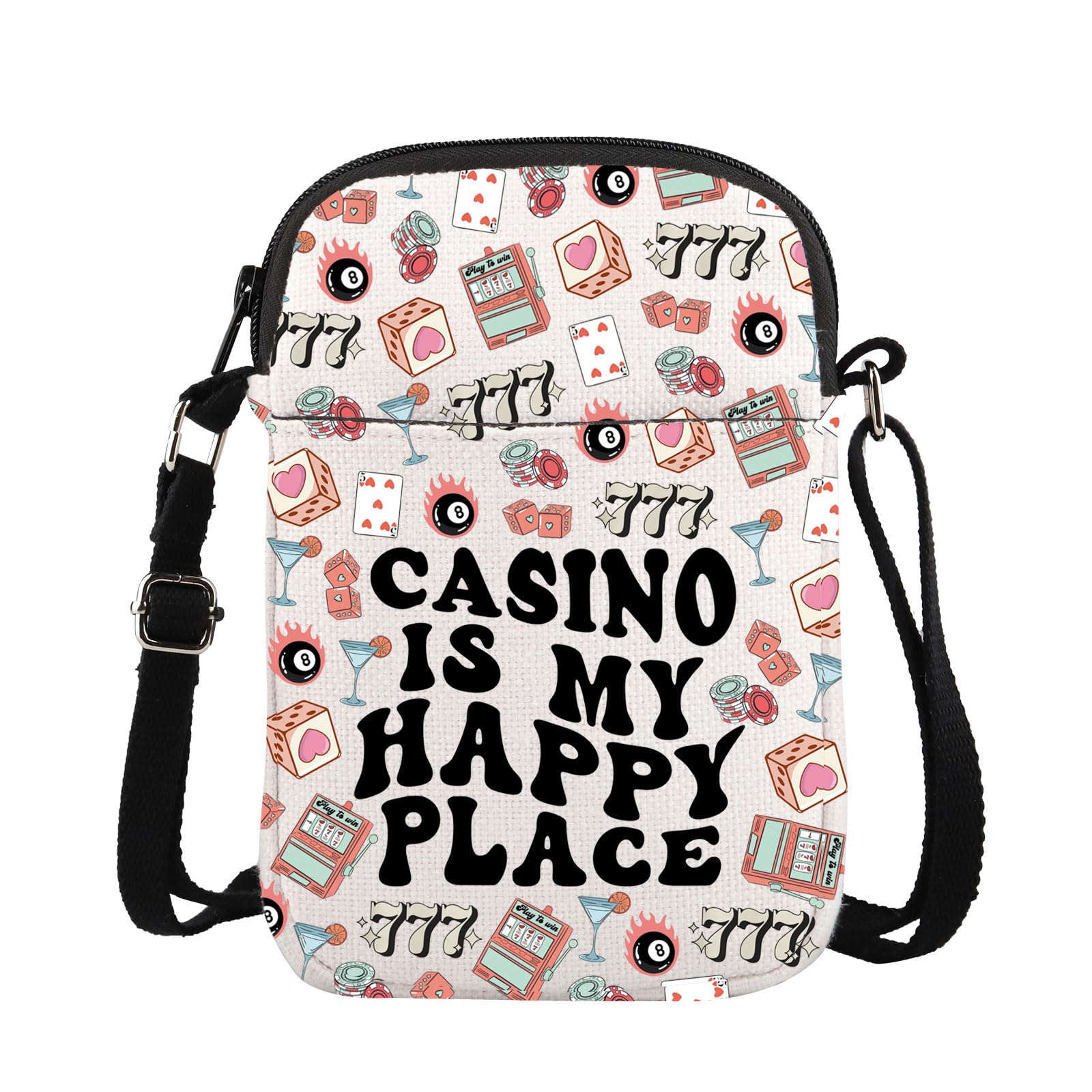 ENSIANTH Casino Player Crossbody Bag Casino Gambler Gift Poker Player Messenger Bag Gambling Lover-777 Slot Machine Gift