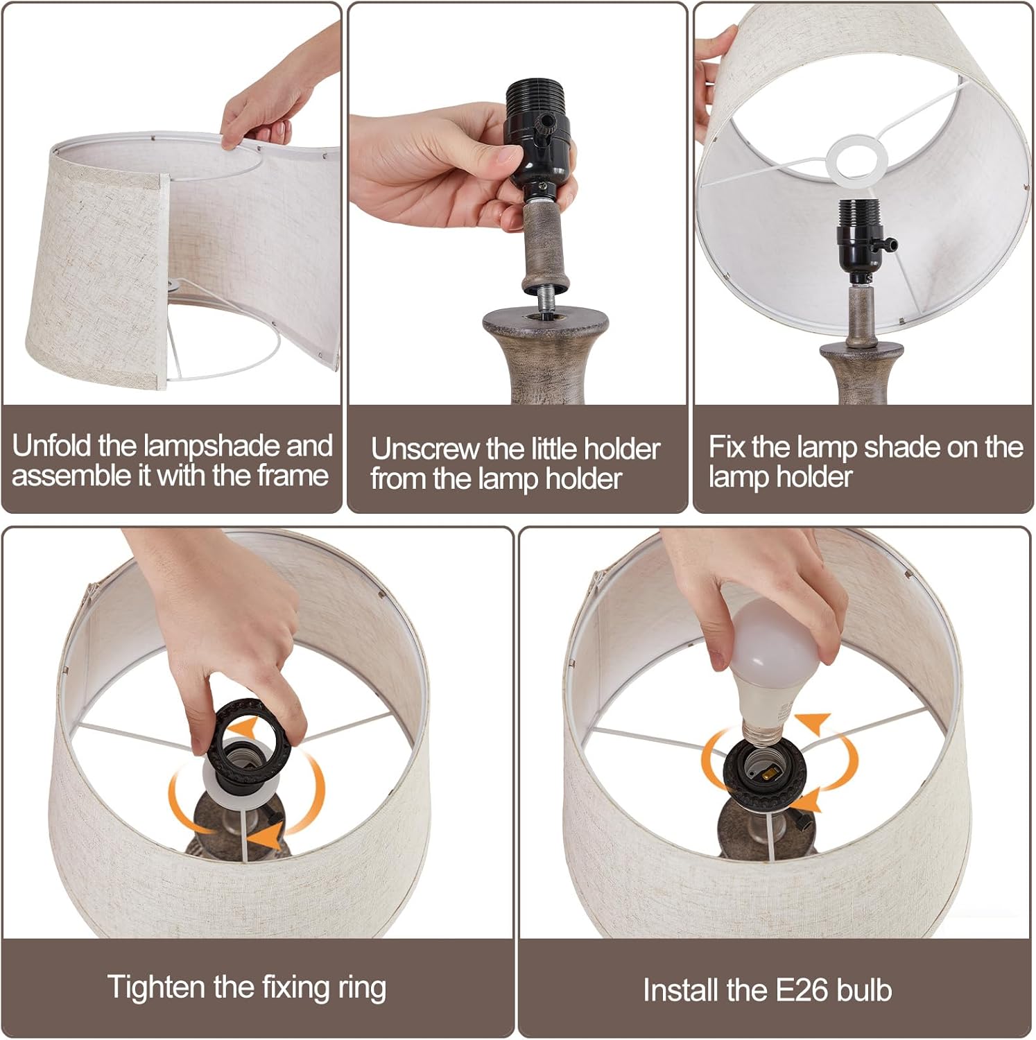 Table Lamps Set of 2-21.6" Resin Farmhouse Bedside Lamps for Bedroom Living Room, Rustic Nightstand Bedroom Lamp with Rotary Switch for Night Stand End Table