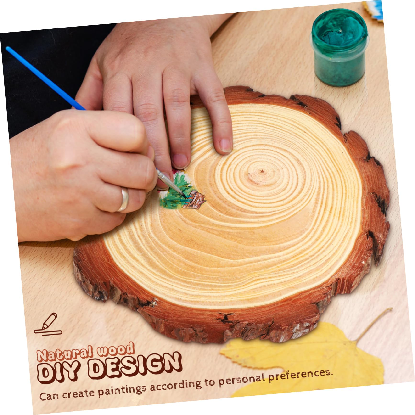 10 Holzscheiben Rund 10 Stück für Bastelarbeiten Rustikal | Selbstgemacht Untersetzer zum Bemalen, Heimdekoration und Tischdeko, Unbehandelt für Kunstprojekte