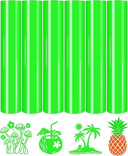 Miniatura 21 de Tintnut Vinilo HTV de Neón - 10 Hojas de 12 X 10 pulgadas Vinilo de Transferencia de Calor Neón Pastel Vinilo para Planchar para Camisetas Bricolaje