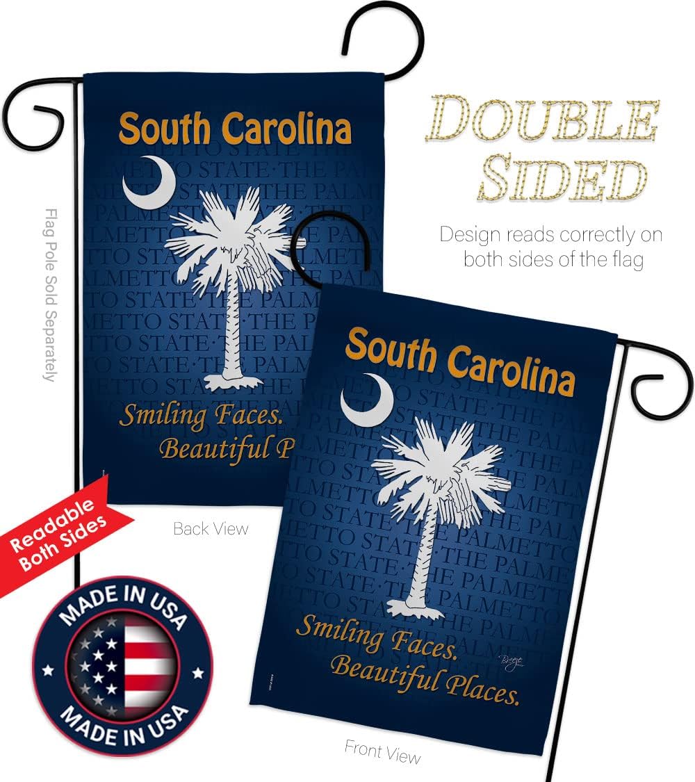 Breeze Decor G158148 South Carolina Americana States Impressions Decorative Vertical Garden Flag 13" x 18.5" Printed In USA Multi-Color