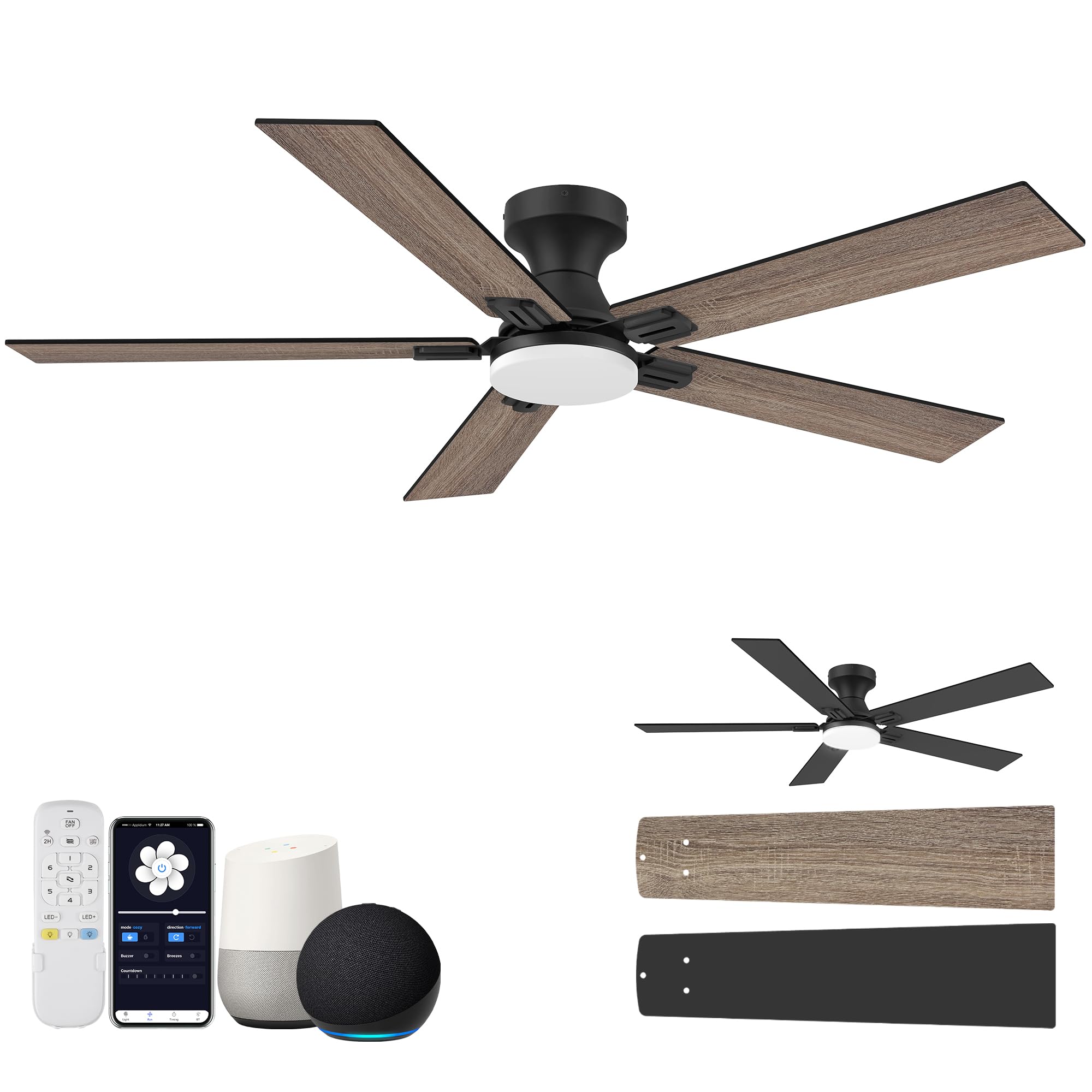 Photo 1 of **RECEIVER IS BROKEN** Hoenofly 52 Inch Smart Ceiling Fan