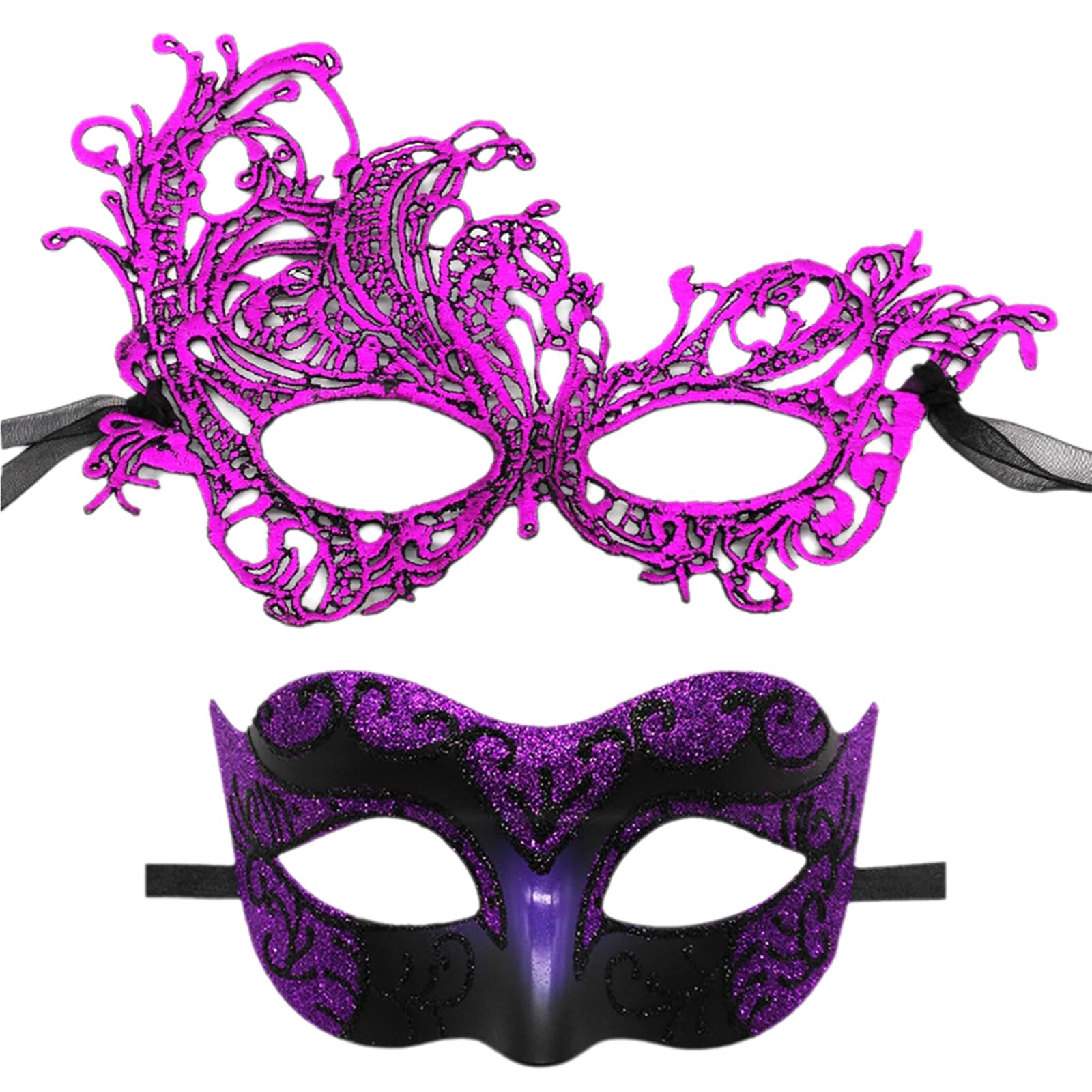 Bottone 2Pieces Unique Masquerades for Couple Half Face Masquerades Accessory for Themed Celebration