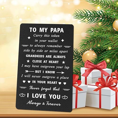Miniatura 4 de ENGZHI Regalos para papá de nietos  Tarjeta de cumpleaños para papá, los nietos siempre están cerca de corazón  Regalos para Navidad, Día del Padre