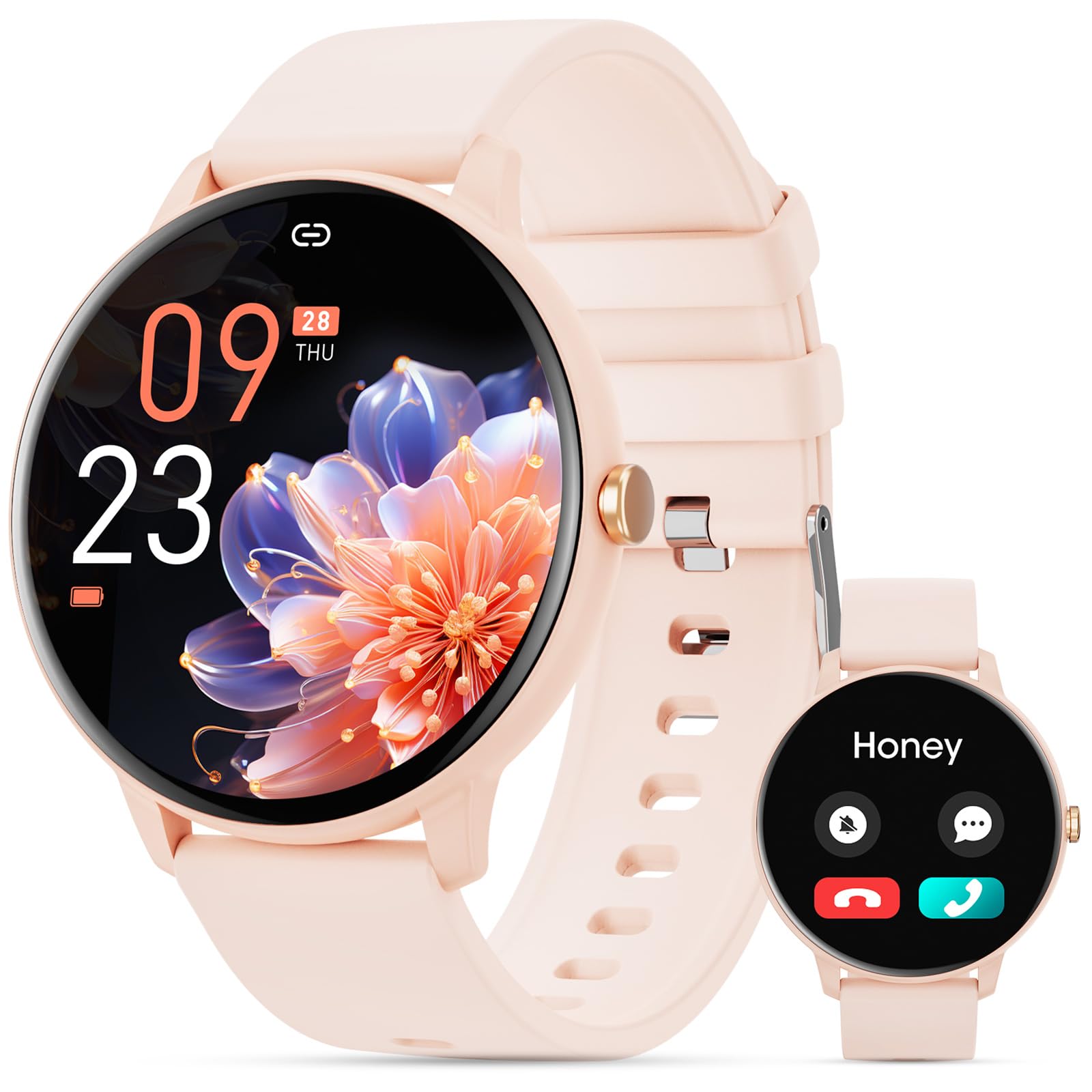 Smartwatch Uomo Donna Chiamate Bluetooth e Risposta Vivavoce, 1.39" Orologio Sport Fitness Tracker Cardiofrequenzimetro, Contapassi, Monitoraggio del Sonno, Smart Watch Compatible con Android iOS