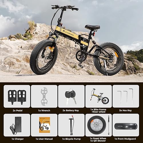 Miniatura 7 de Knight - Bicicleta eléctrica para adultos, motor de pico de 750 W, hasta 20 MPH y 60 millas, batería extraíble de 600 Wh, plegable de 20 x 4.0