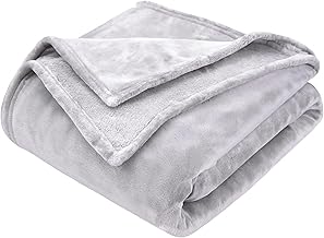Reversible Fleece Throw Blanket Super King Size | Ultra Soft & Fluffy Fleece Blanket for Sofa, Couch & Bed | OEKO-TEX Certified, Breathable Bed Blanket (Prime Silver/Light Grey, Super King 230x270 cm)