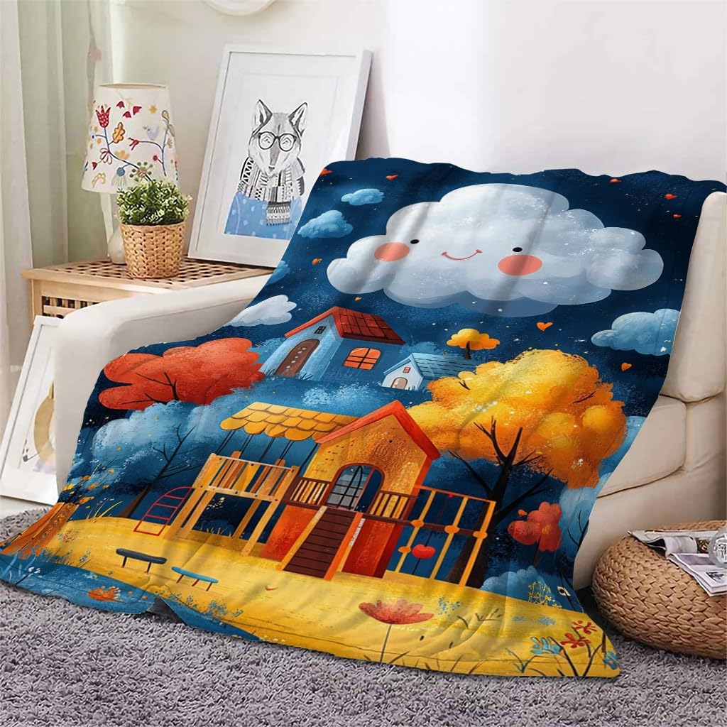 Koc chmury kreskówka gwiaździste niebo koc łóżko pojedyncze ciepłe miękkie koce na sofę flanelowe 180 x 200 cm na wszystkie pory roku