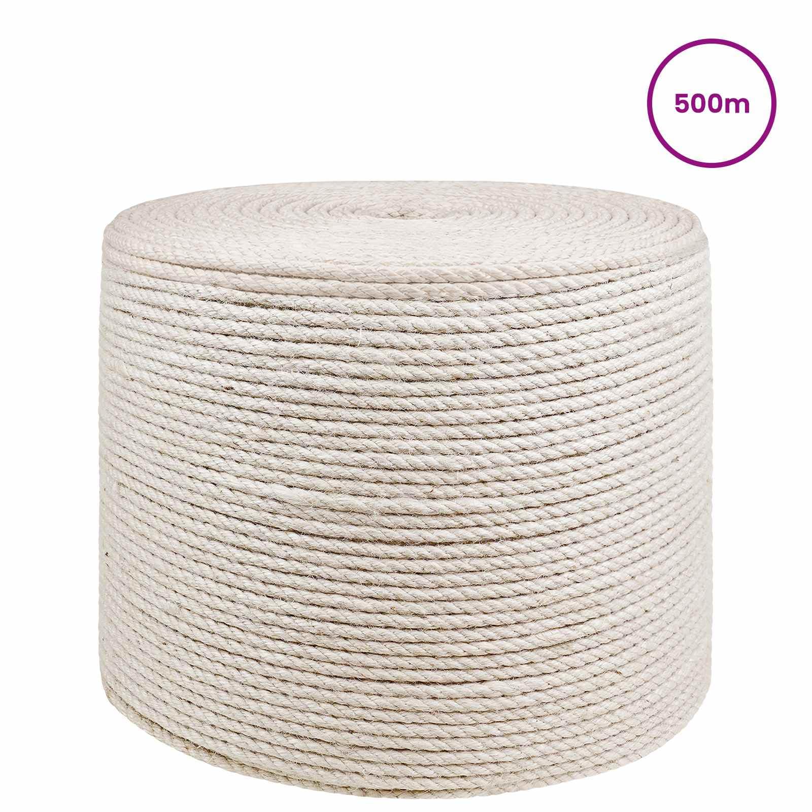 Fil en Jute 4 Blanc, Corde en Jute 100% Naturelle
