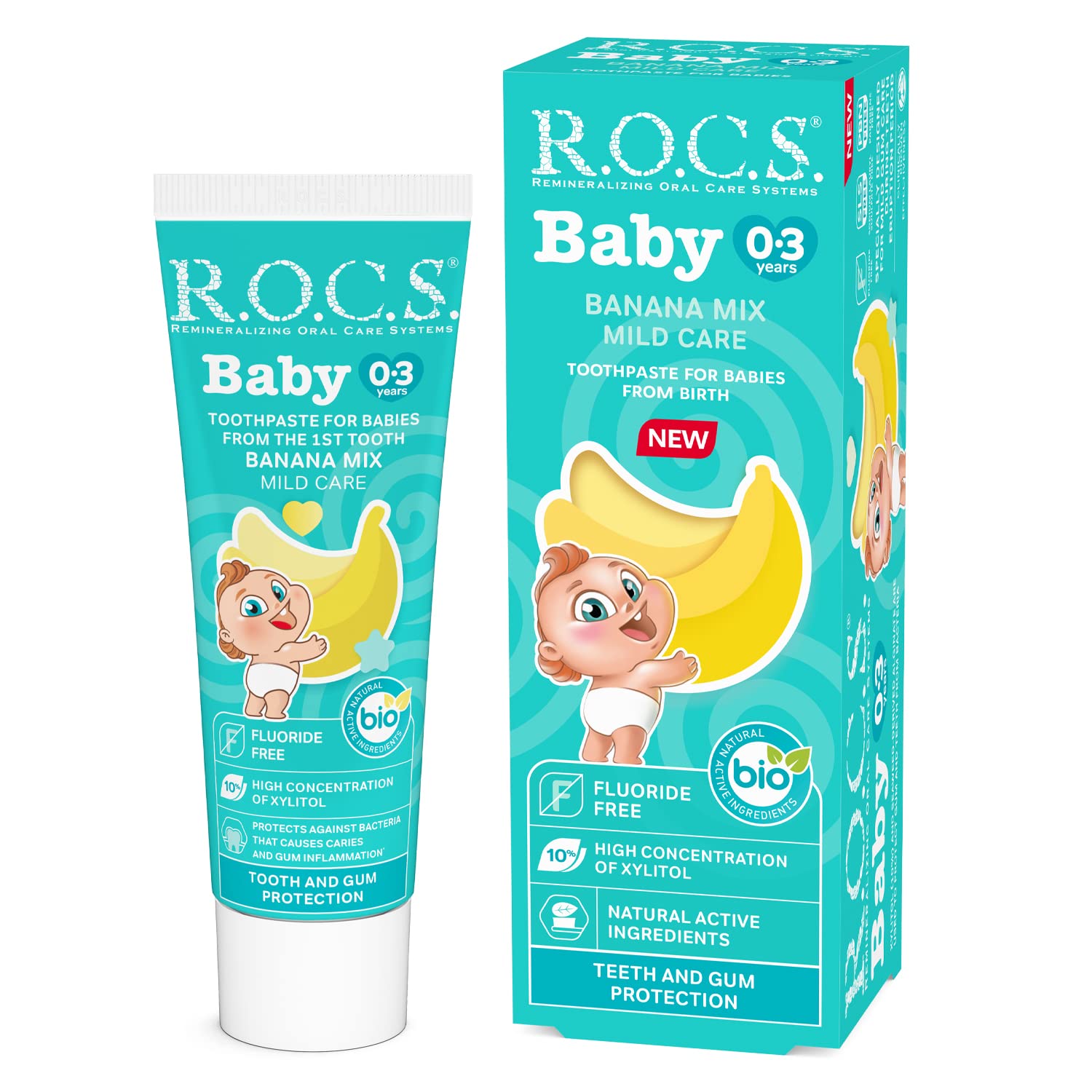 R.O.C.S. Baby 0-3 Yaş Muz Püresi Tadında Bebek Diş Macunu 45G