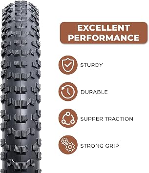 2 PCS 26x2.30 Bike Tires, Durable Folding 26 Inch 56-559 26x2.30 Mountain Bicycle Tires, Replacement Bike Tires for Mountain MTB Off-Road Bicycle, Clincher
