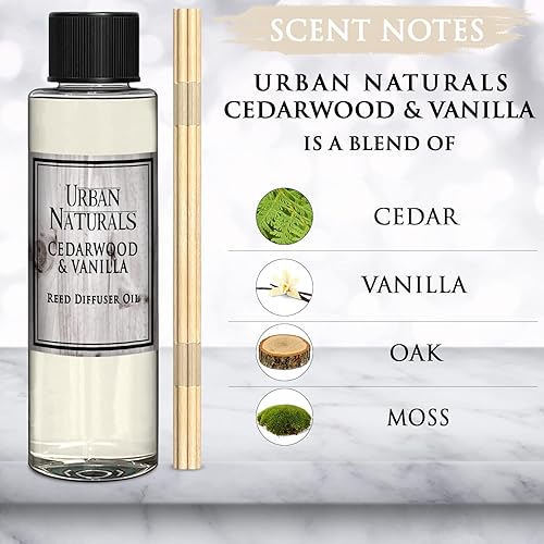 Miniatura 152 de Urban Naturals Reed Diffuser Oil Refill Ocean Mist Sea Salt with Salt Spray, Violet Leaf, Sea Grass, Driftwood 8 oz + Free Reed Sticks, Made in The