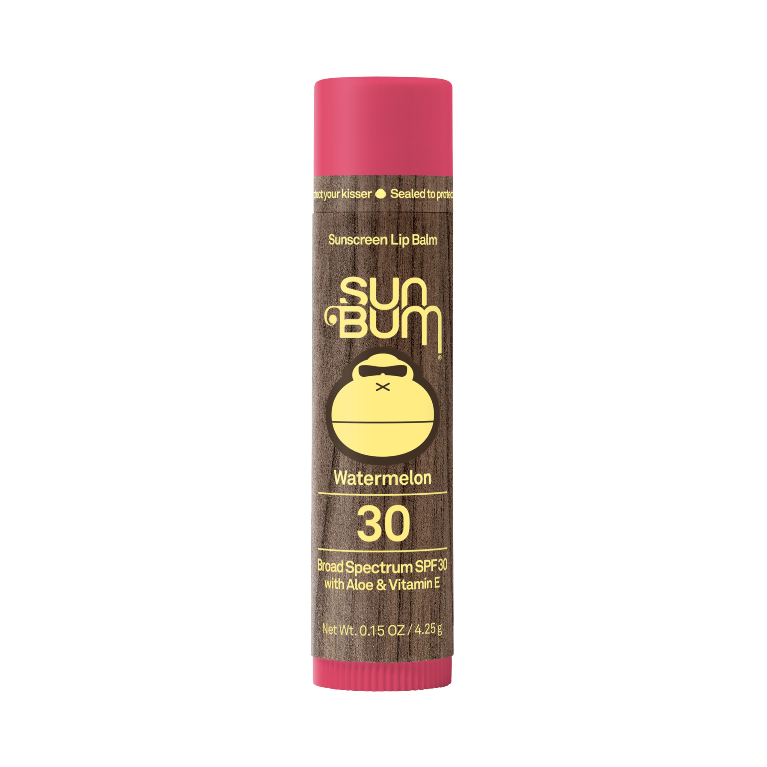 SPF 30 Sunscreen Lip Balm | Vegan and Cruelty Free Broad Spectrum UVA/UVB Lip Care with Aloe and Vitamin E for Moisturized Lips | Watermelon Flavor |.15 oz