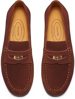 Ivy Style Suede Slip-on Penny Loafers Shoes for Women