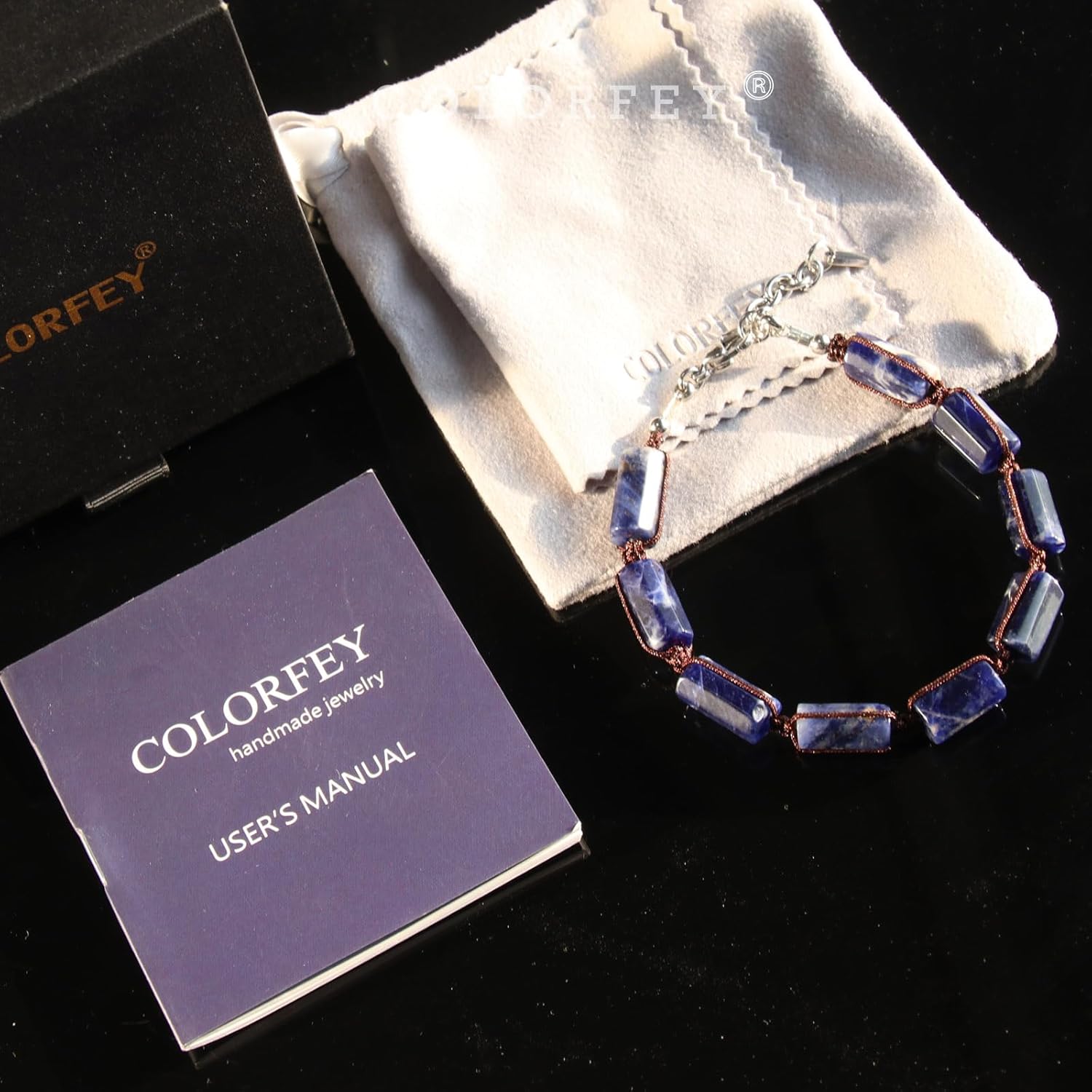 Natural Crystals Beaded Bracelet for Men Women Blue Sodalite Stone Bracelets for Men Premium Handmade Jewelry Mens Crystal Bracelet Cuff Bracelet, Healing Power Energy Gift for Father - Image 7