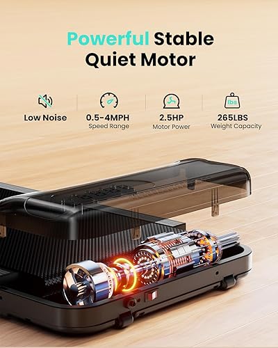 Miniatura 4 de Walking Pad, Under Desk Treadmill with Incline for Home Office 2.5HP Portable Walking Treadmill with 265 Lbs Weight Capacity Walking Machine, Remote