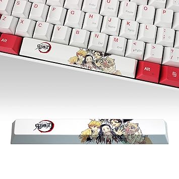 Custom Japanese Anime Spacebar PBT 6.5U Keycaps,Compatible with Cherry MX Switches Mechanical Keyboard DIY Keycap,Computer Gaming Keyboards Cute Kawaii Key Caps,OEM Profile Key Cap (Demon Slayer-1)
