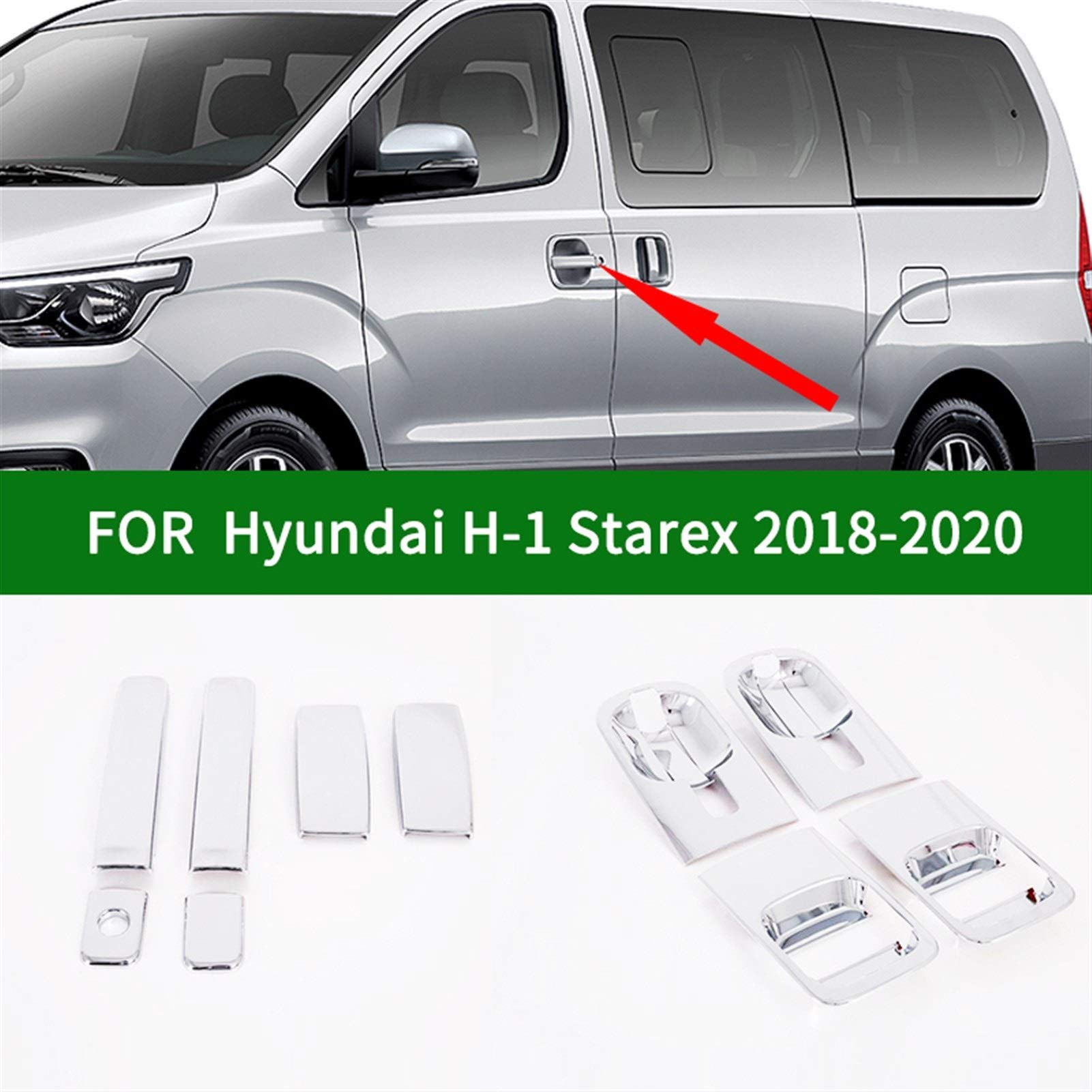 ABS chrom srebrny boczne drzwi samochodu miska z klamką pokrywa na kubek tapicerka ALL-, dla HYUNDAI, H-1 H1 Grand Starex 2018 2019 2020 błyszczące akcesoria