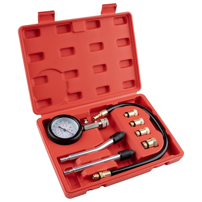 Kit de Teste de Compressão para Motores a Gasolina Lyhubmh, Medidor de 0–300 psi (0–20 bar), 8 Peças
