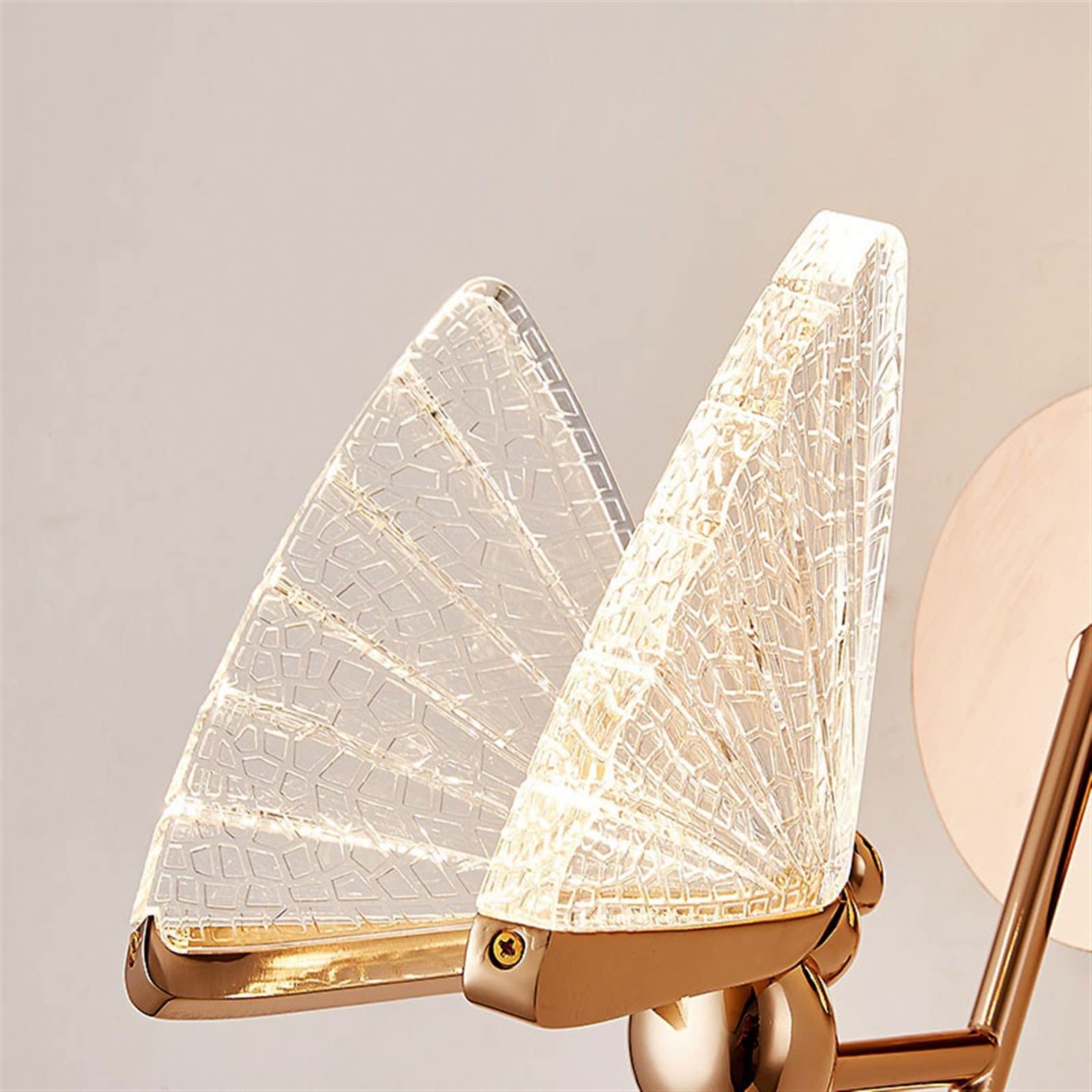Apliques de pared Lámpara de pared decorativa moderna y personalizada con diseño creativo en forma mariposa, iluminación for dormitorio, mesita noche pasillo