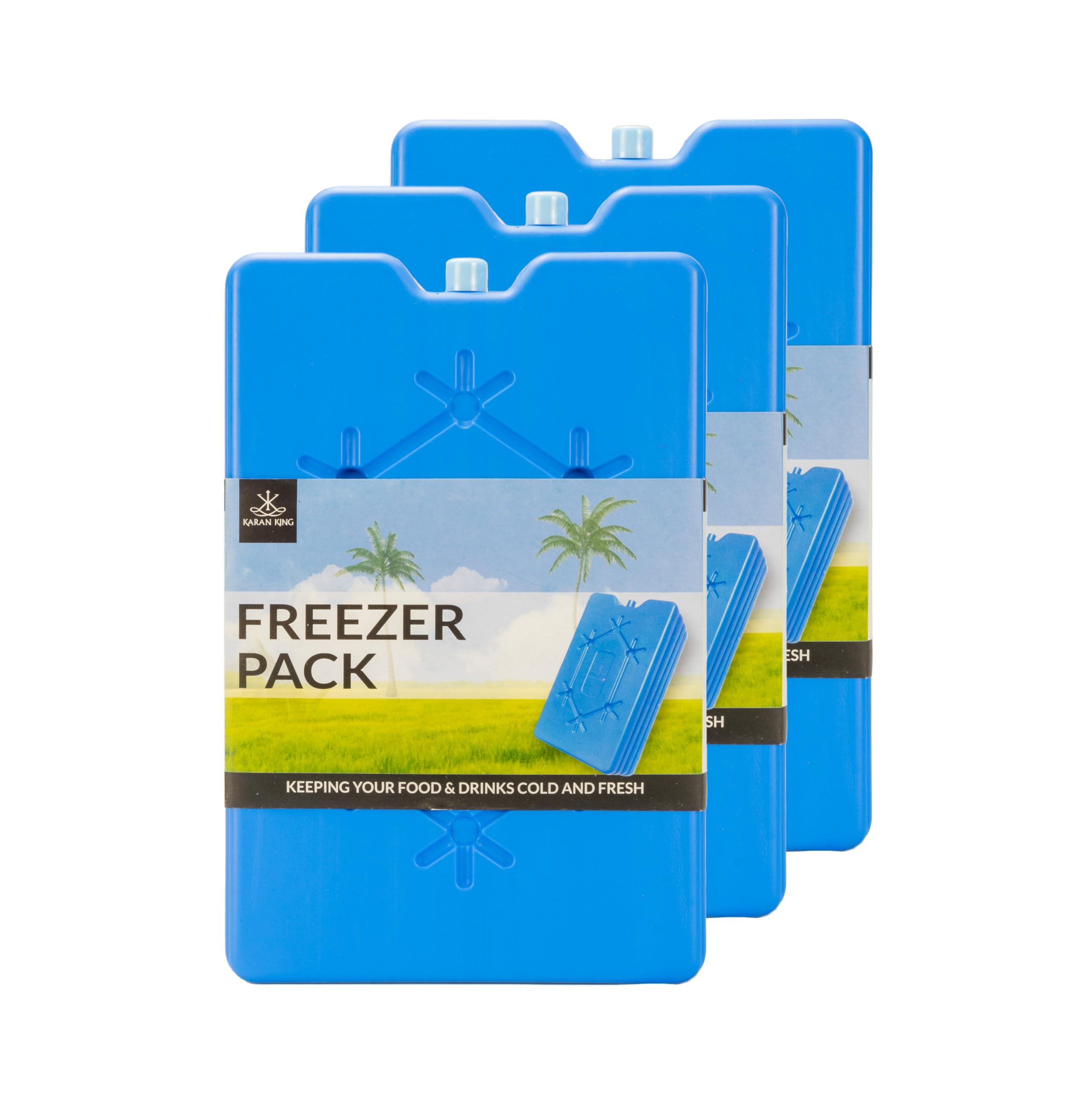 KARAN KING Freezer Blocks – Coolant that Stays Frozen for Longer – Keeps Food and Drinks Cooler for Hours | Reusable Ice Packs for Lunch box, Travel, Picnic (3 Pack, 400 ML)