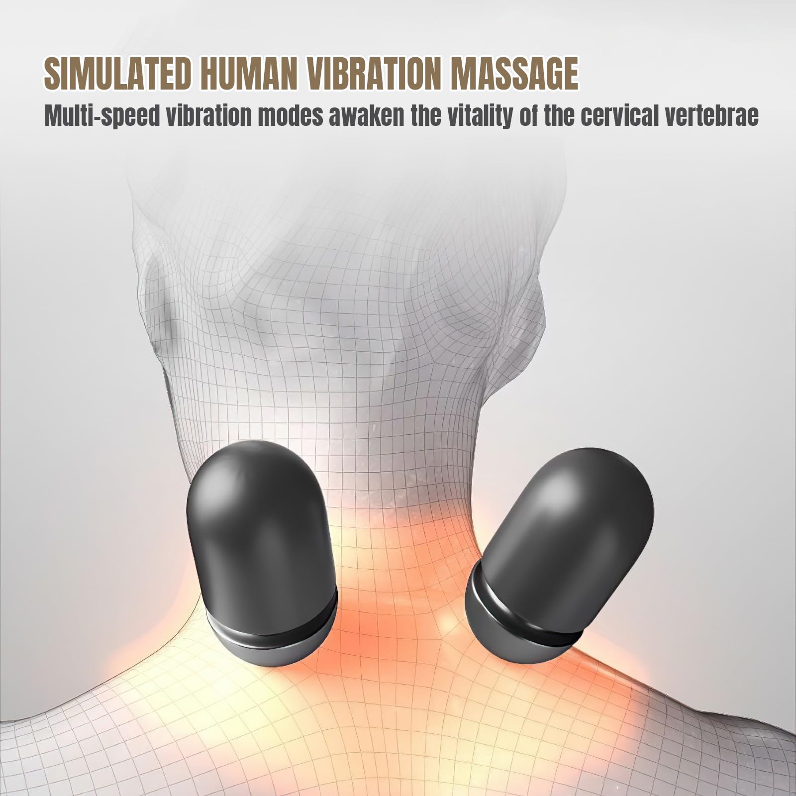 Almohada De Masaje Para El Cuello, Almohada Cervical,Masajeador Espalda y Cervical Almohada Con Vibración y Tracción, Para Hogar y Oficina Aliviar El Dolor De Los Tejidos Profundos (A)