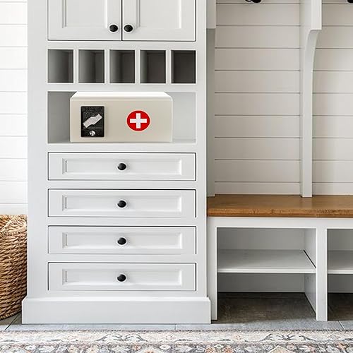 Miniatura 2 de Caja de seguridad para medicamentos con llave, armario de primeros auxilios montado en la pared, almacenamiento seguro de recetas para la