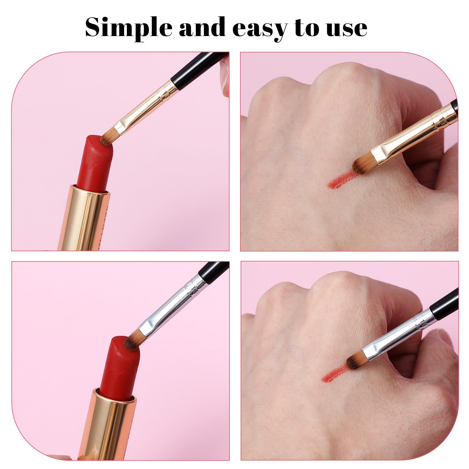 Kit de brochas aplicadoras de labios para delineador, varillas brillantes, herramientas cosméticas profesionales de viaje