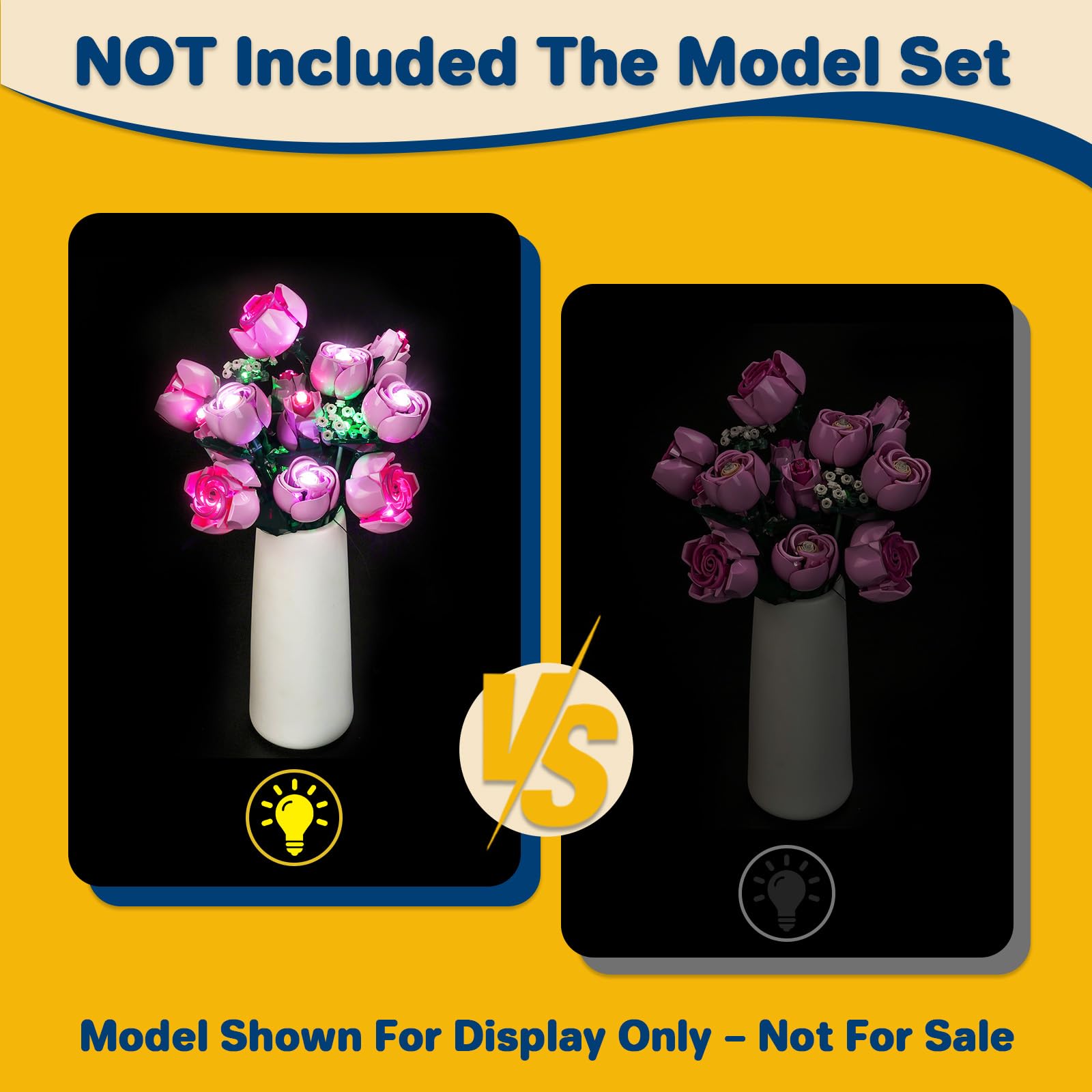 LocoLee Led Light Set Compatible with Lego 10374 Bouquet of Pink Roses Led Decoration Lighting Kit Compatible with Lego 10374 Building Blocks Model,Only Lights Set,No Model - Image 4