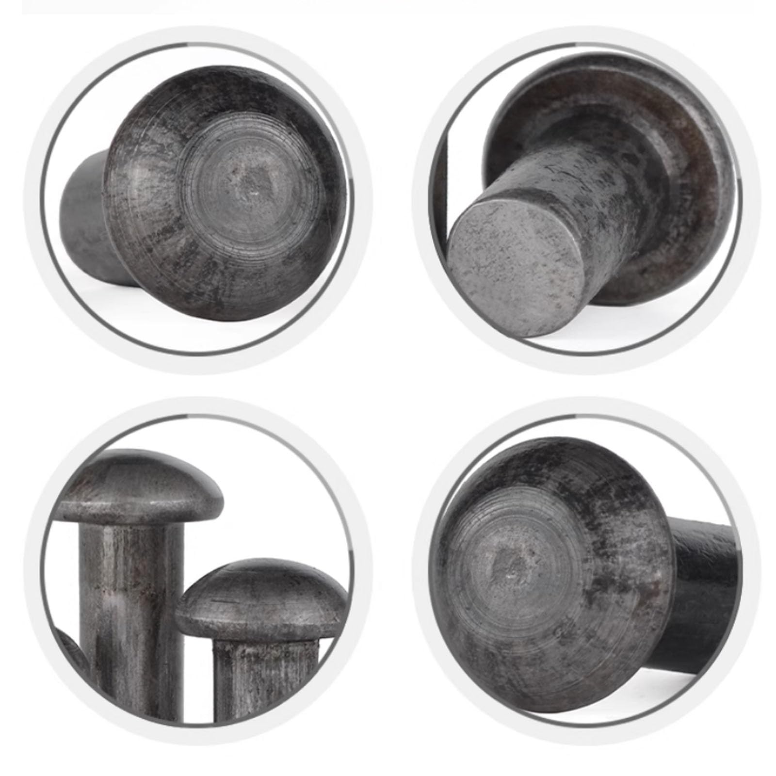 Remaches de cabeza redonda, remaches de cabeza semicircular de hierro macizo, aptos para uso industrial, paquete de 1 kg (M6*50)