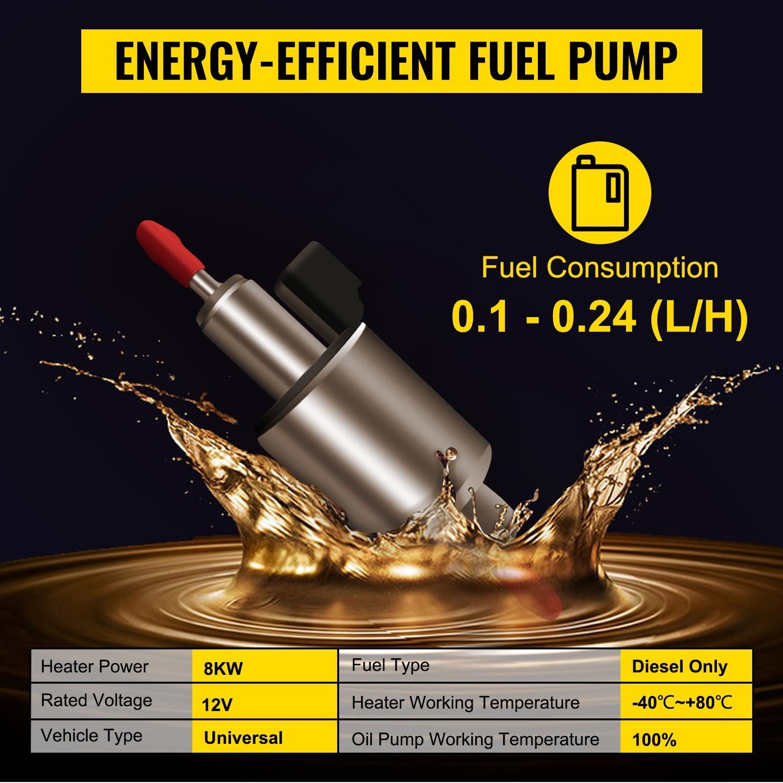 12V 8KW podgrzewacz wysokoprężny,podgrzewacz powietrza Diesla w jednym,Szybkie ogrzewanie,tłumik,podgrzewacz parkingowy z silnikiem Diesla dla rodziny samochodów